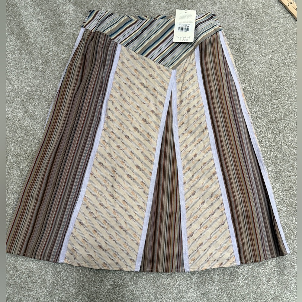 Vintage J. Jill - Cotton Striped Patchwork Skirt - size 4, NEW WITH TAGS - Picture 8 of 14